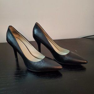 Black Leather Nine West High Heel Pumps - Size 7